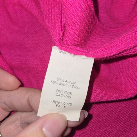 J. Crew Hot Pink Merino Wool Crew Blend Neck Women's Sweater - Picture 9 of 9